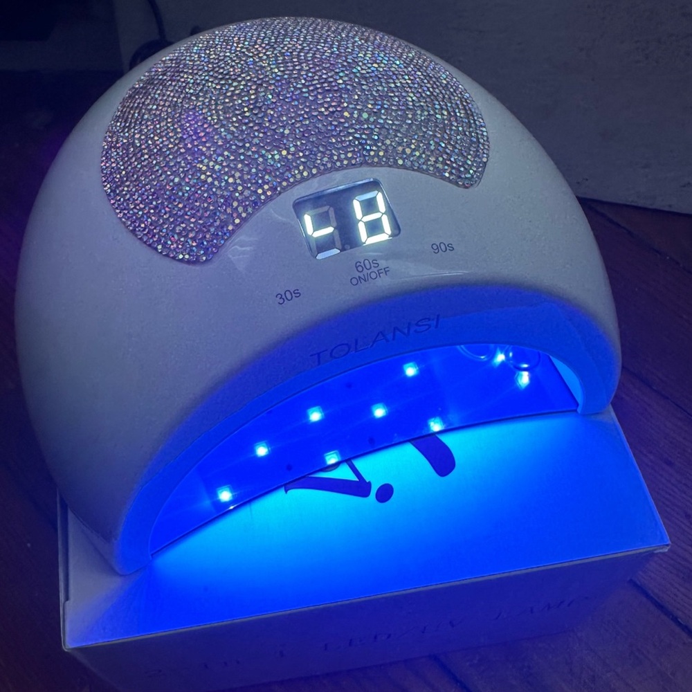 NIB New Tolansi 48W UV Light Bling Cordless Nail Lamp in White - Picture 8 of 15